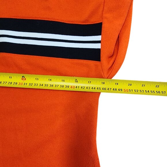 Forever 21 Sweatshirt Women's Size Small Cropped Orange Hooded Striped Hoodie - Picture 9 of 9
